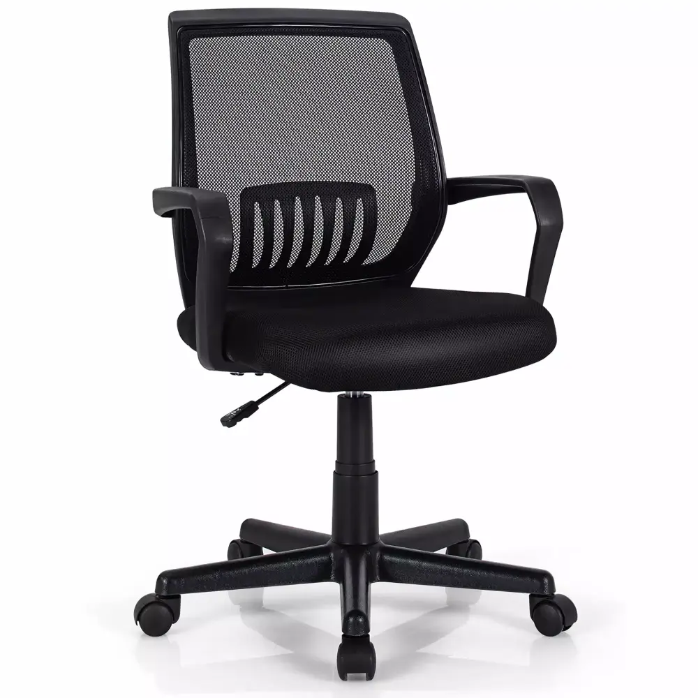 Costway Mid-Back Office Executive Chair - Adjustable Mesh Chair with Lumbar Support