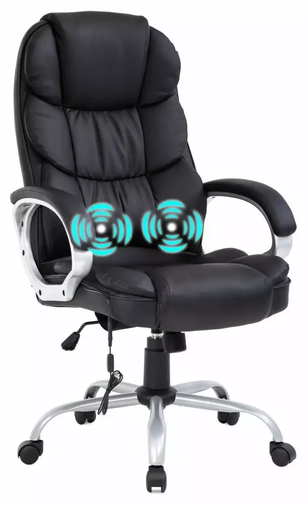 Ergonomic Adjustable High Back Massage Office Chair with Lumbar Support and Headrest