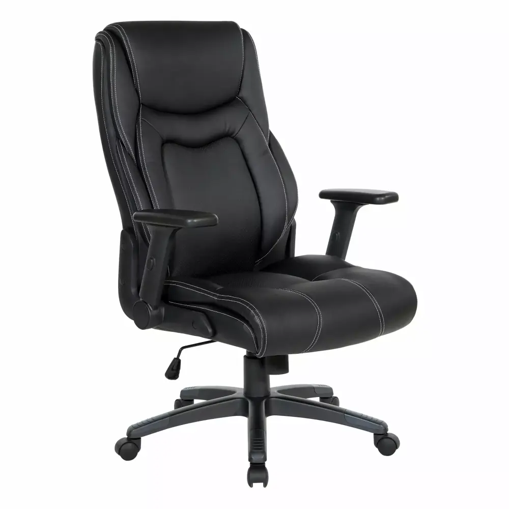 Executive High Back Office Chair in Black Bonded Leather