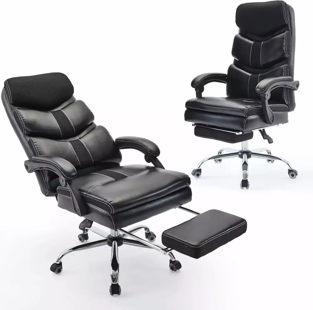 Executive Office Chair with Foot Rest and Reclining High Back for Big and Tall Adults