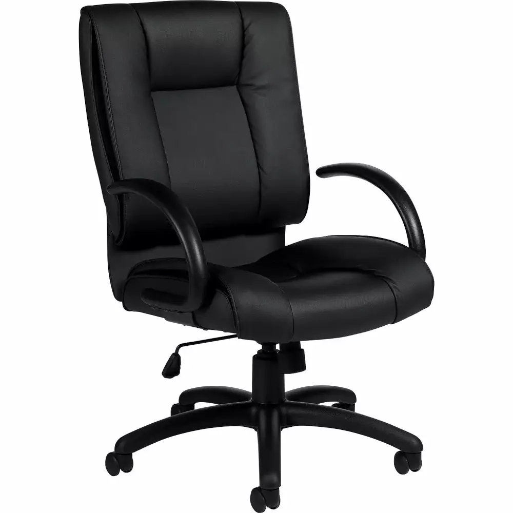 Global Offices To Go OTG2700BL20 Luxhide Black Bonded Leather High-Back Executive Chair