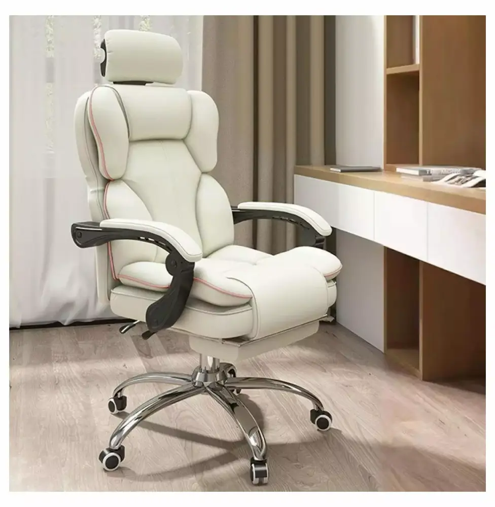 Jadona Executive Office Chair Ergonomic High Back PU Leather Computer Chair with Footrest and Lumbar Support