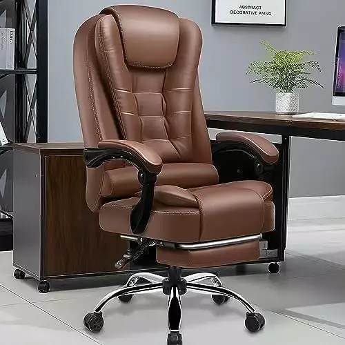 Managerial Ergonomic Desk Chair with High Back and Footrest