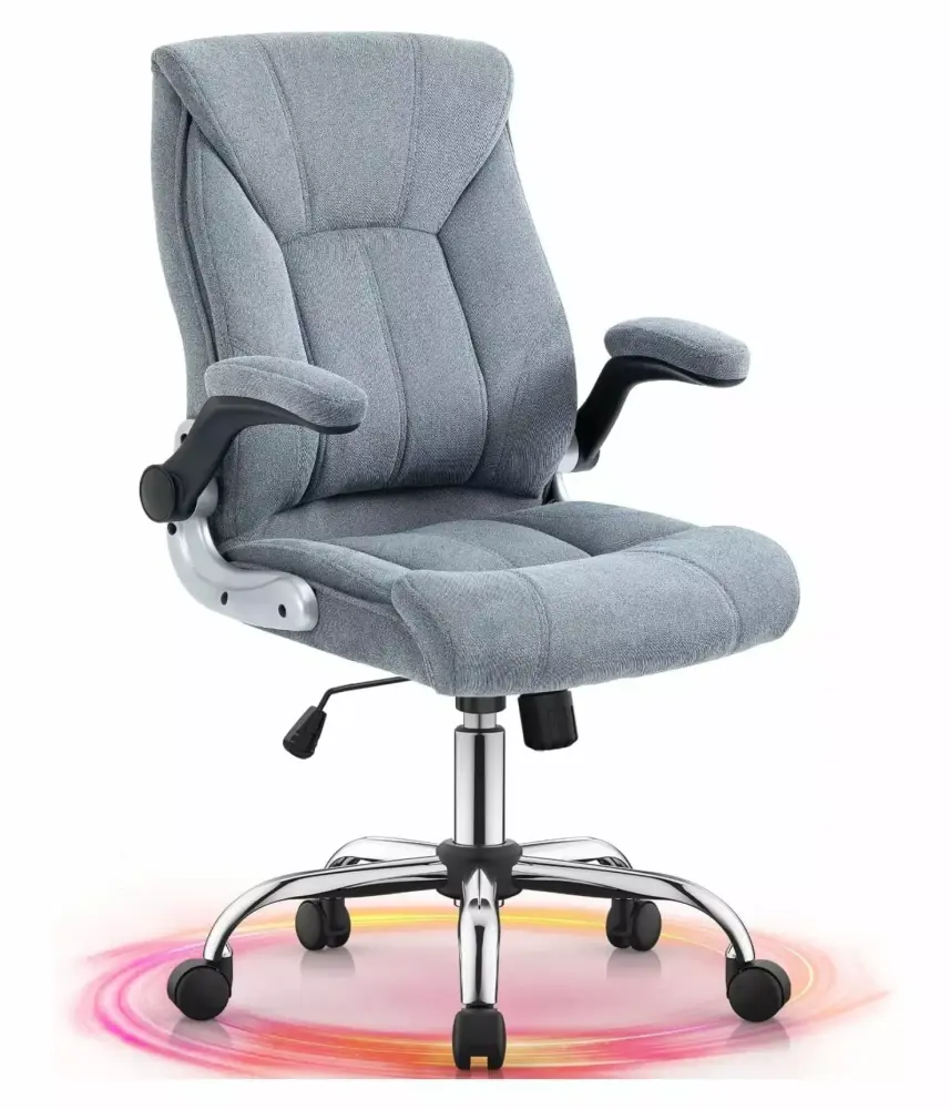 Superwum Executive Ergonomic Office Chair with Lumbar Support Adjustable Arms and Wheels Gray