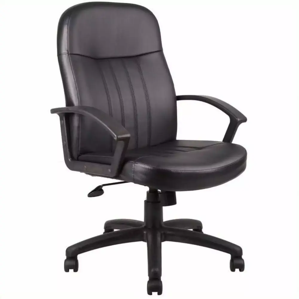 UrbanPro Leather Contemporary Executive Office Chair in Black - High Back Ergonomic Desk Chair