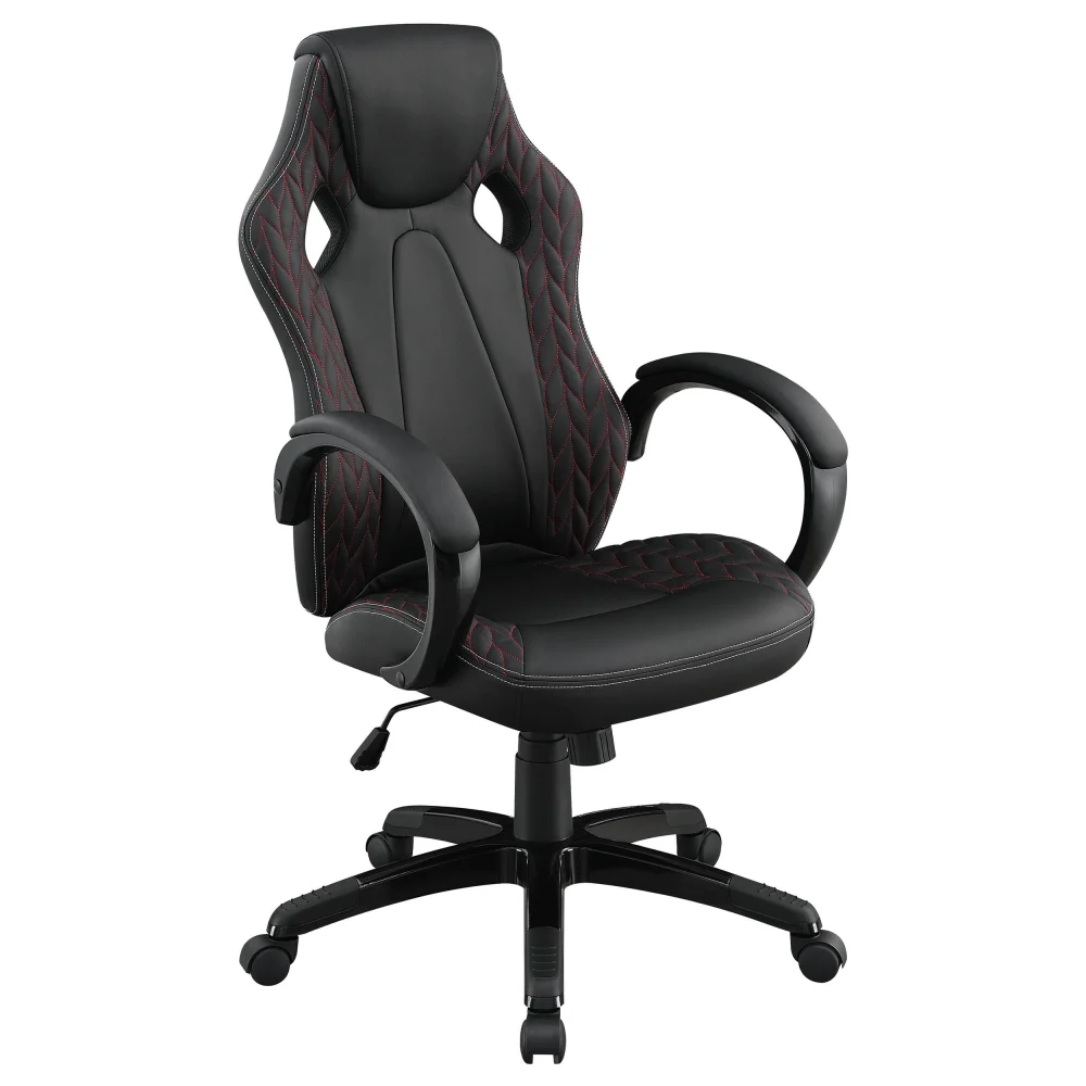 Carlos Arched Armrest Upholstered Office Chair Black Executive Chair