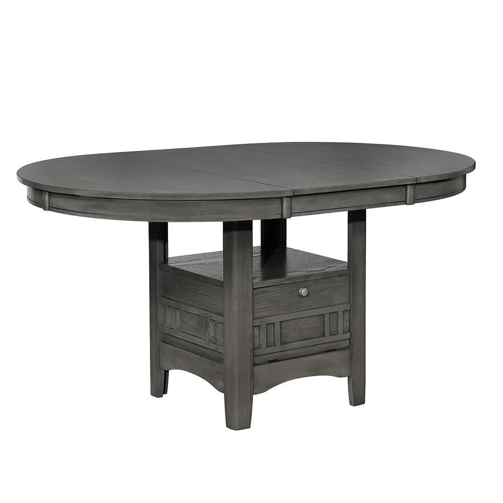Lavon Dining Table with Storage Medium Grey Extendable Kitchen Table