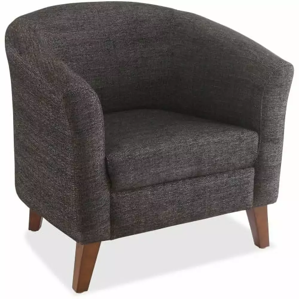 Lorell Fabric Club Armchair Black Fabric Seat Black Fabric Back Four-legged Base