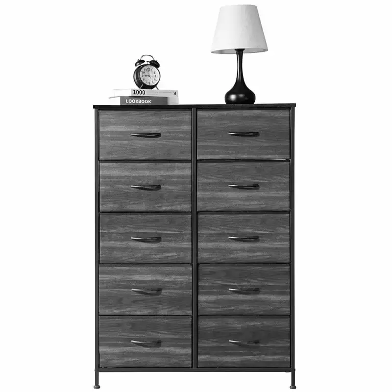 YLCW 10-Drawer Dresser for Bedroom with Fabric Bins - Kids Closet Organizer