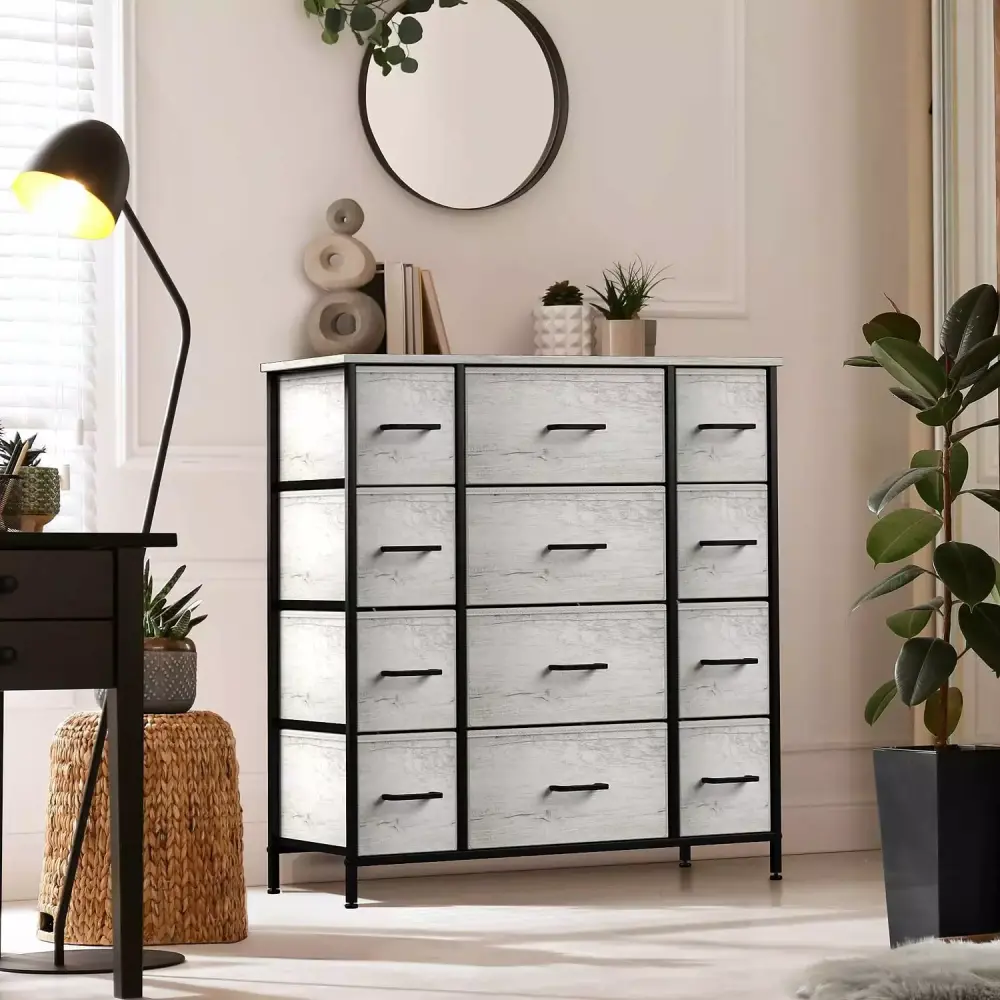 Sorbus Dresser with 12 Faux Wood Drawers Storage Unit Arranger Chest for Clothes
