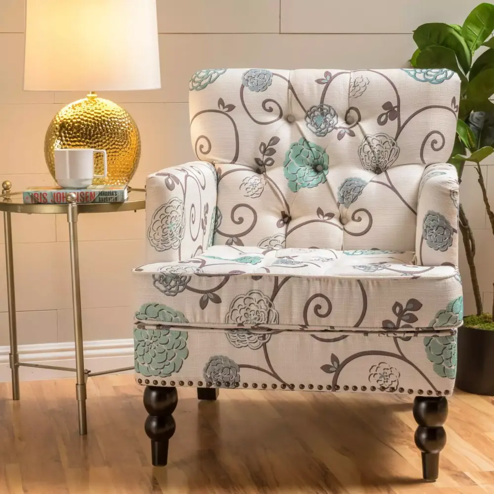 Noble Houtilize Dior Multi-Color Fabric Club Chair