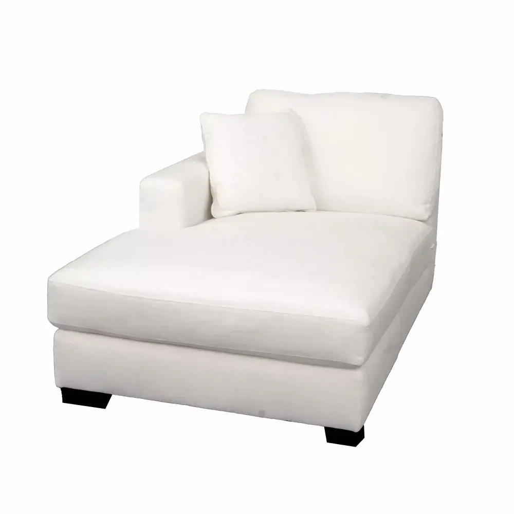 DeeHome Concord LAF Chaise in Performance White Linen Durable Lounge Chair