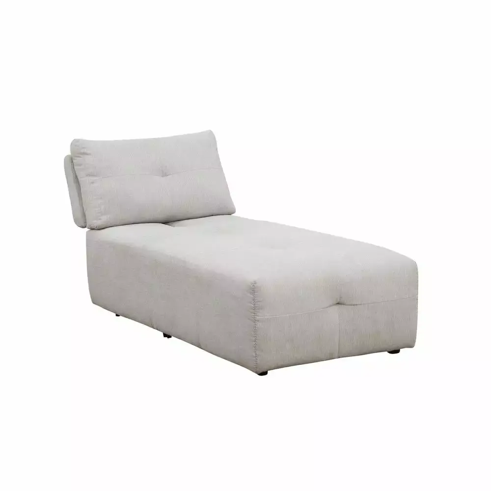Maxine Linen Fabric Chaise Beige Elegant and Durable Lounge Chair