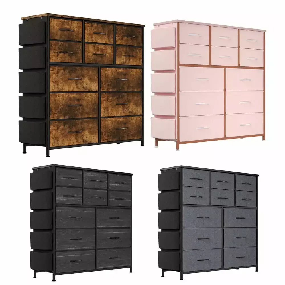 12-Drawer Fabric Dresser Storage Cabinet for Bedroom and Nightstand
