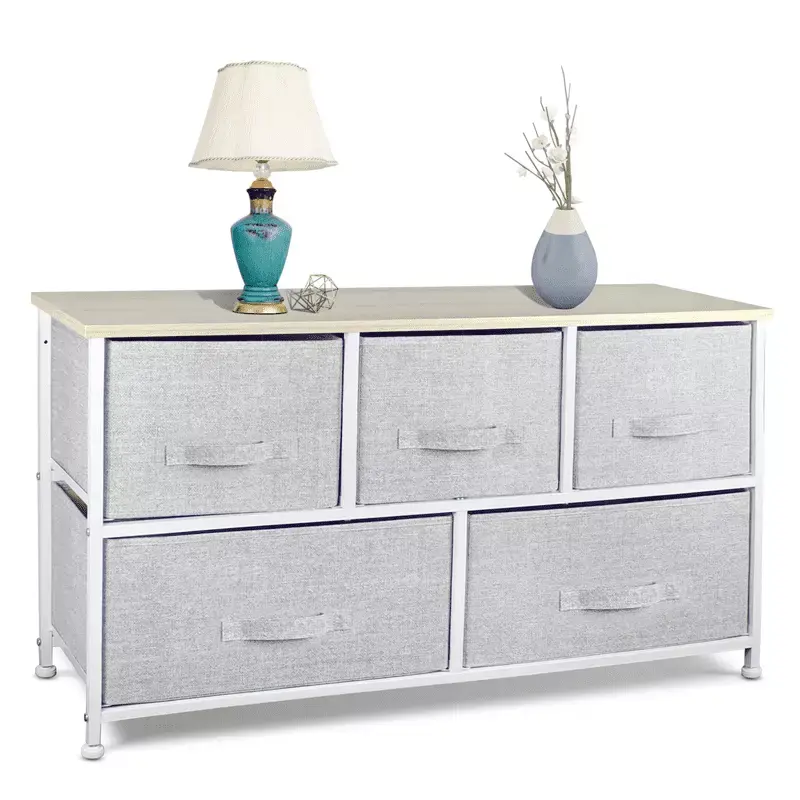 Bigroof 5 Cube Storage Arranger Fabric Dresser for Closet Bedroom Dorm Hallway Easy Assembly