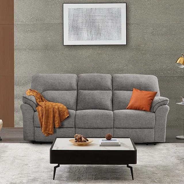JOSIAS Sofa in Light Gray Fabric - Plush Comfortable Living Room Sofa
