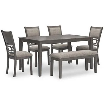 Wrenning Dining Table with 4 Chairs and Bench - Complete Family Dining Set