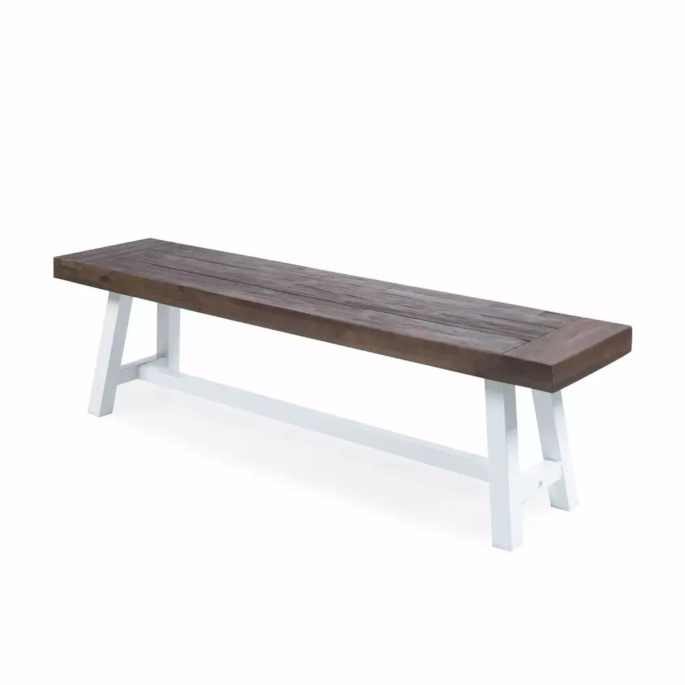 Cytheria Indoor Farmhouse Acacia Wood Dining Bench with Dark Brown Sandblast Finish