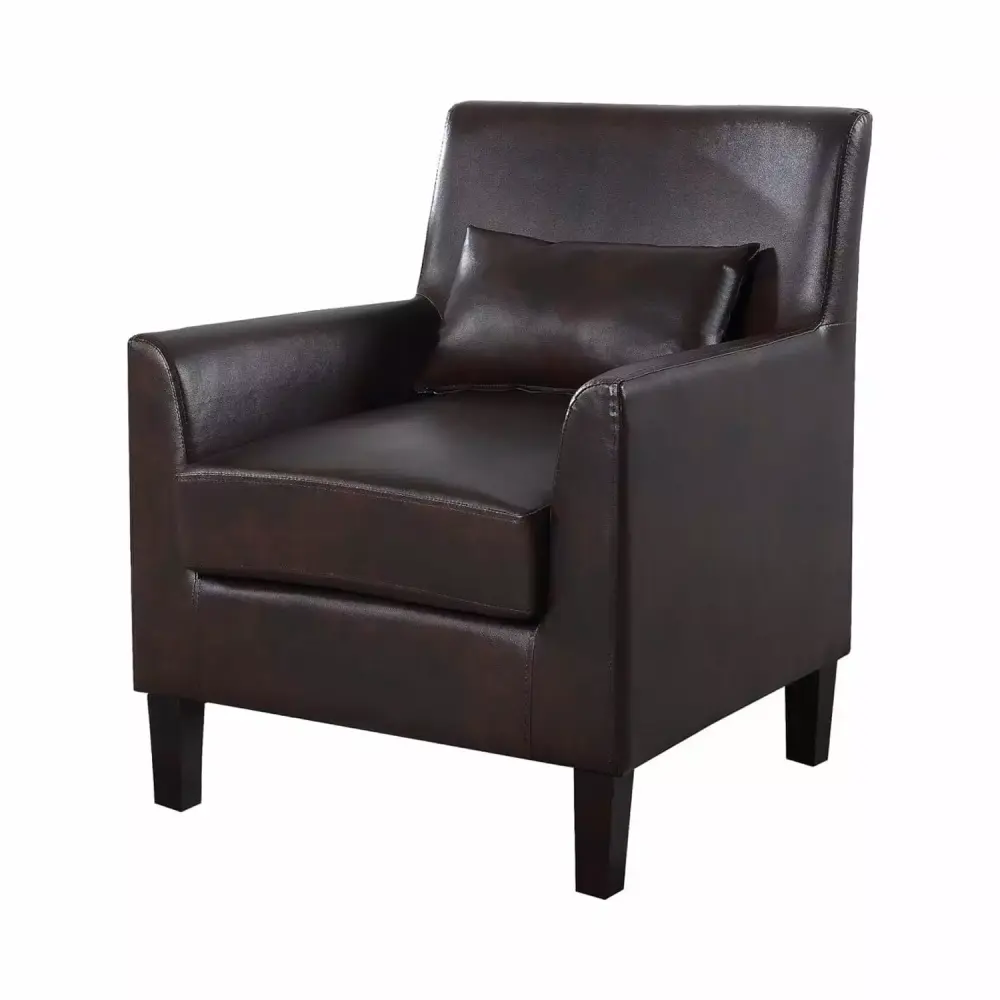 Best Master Cassidy Faux Leather Living Room Accent Arm Chair in Espresso