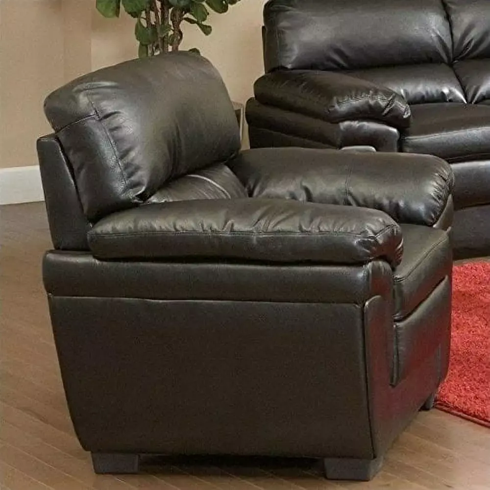 Coaster Company Black Faux Leather Plush Arm Chair - Comfortable Seating