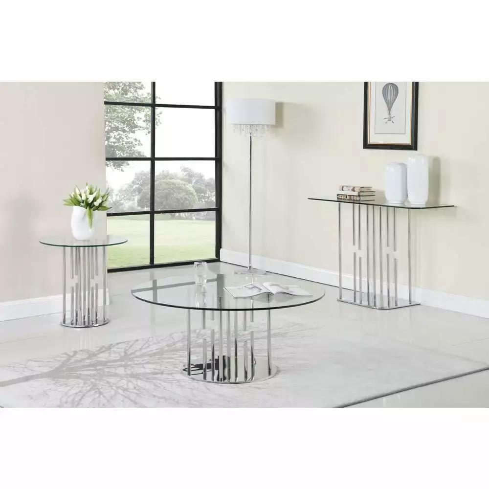 Chintaly Contemporary Floating Pedestal Sofa Table