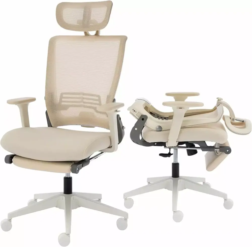 Foldable High Back Ergonomic Office Chair with Adjustable Lumbar Support