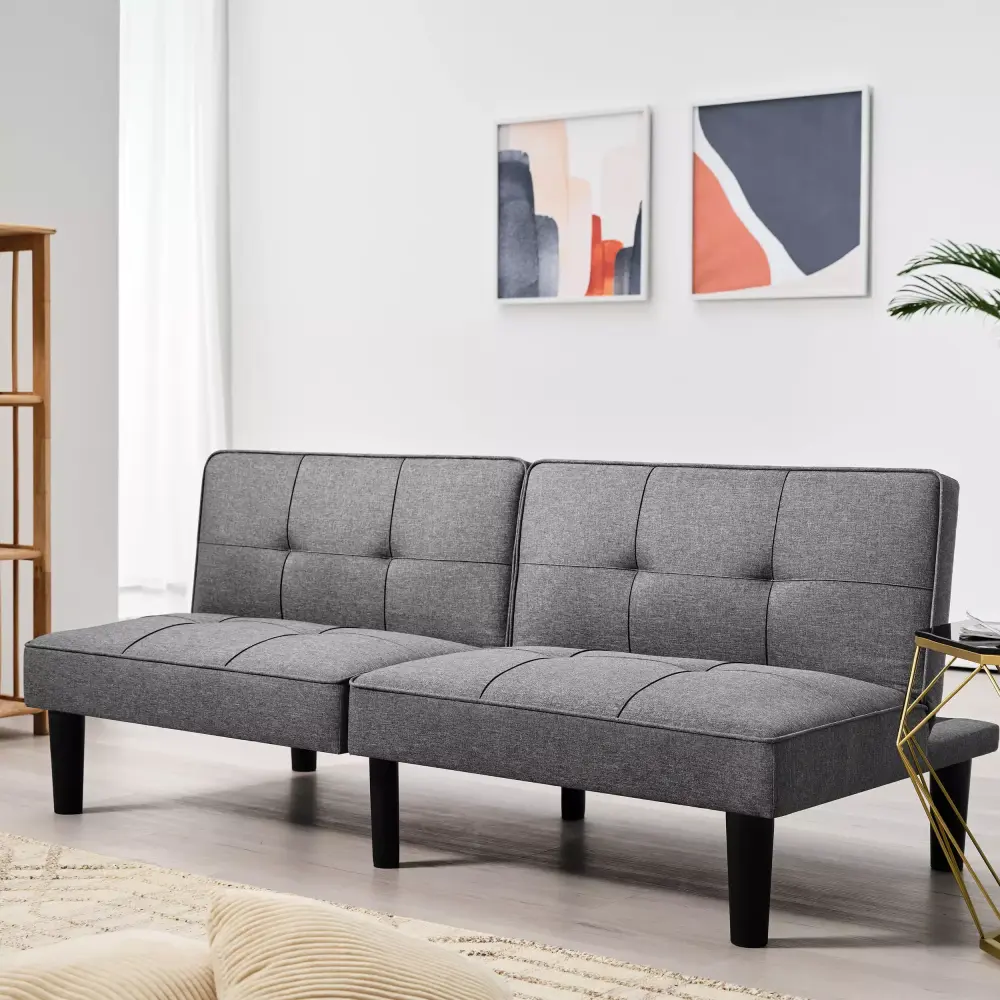 TrumanPick Futon Sofa Couch Sleeper Sofa Bed Recliner Convertible Folding Loveseat for Living Room Bedroom Grey