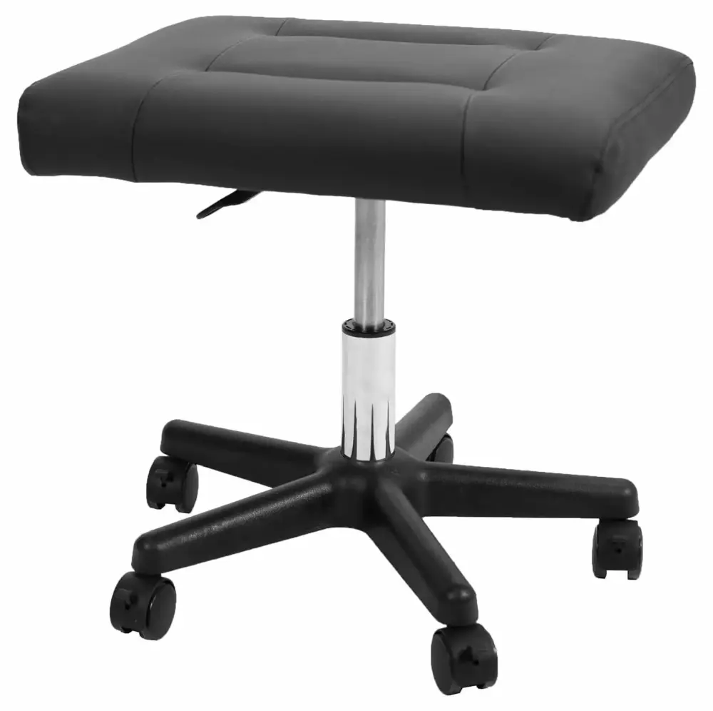 BULYAXIA Mobile Footrest with Wheels Ergonomic Rolling Ottoman Leg Rest Black
