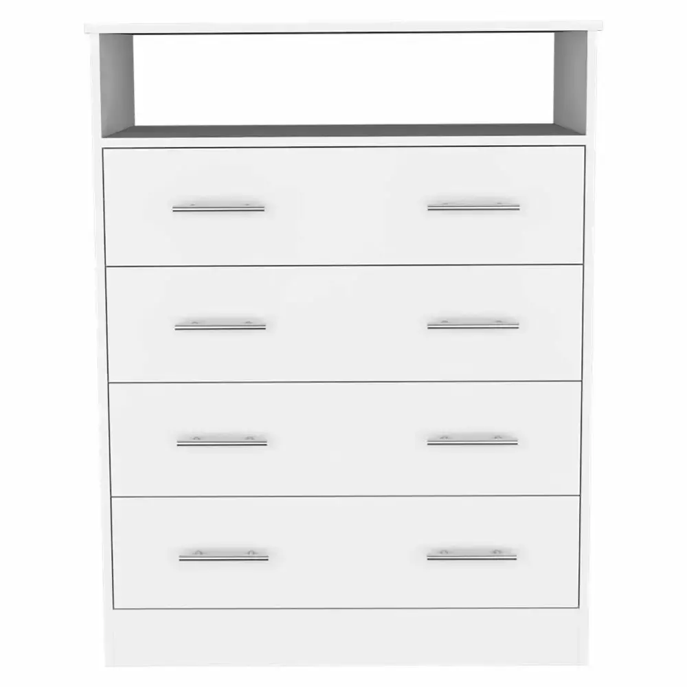 CoSoTower Four Drawer Dresser Wuju in White for Modern Bedrooms