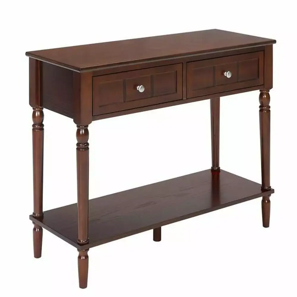 French Country Two Drawer Hall Table Rustic Entryway Console Table
