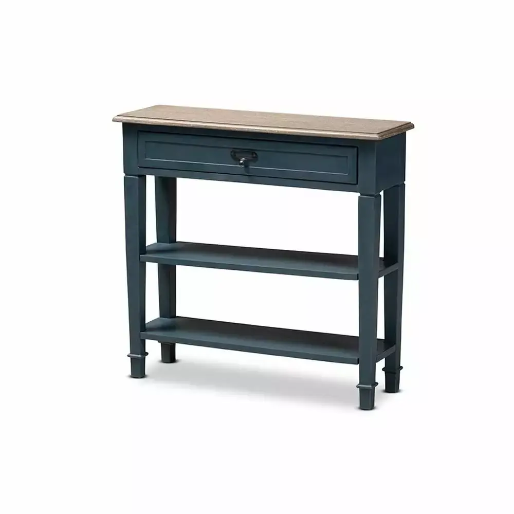 Baxton Studio Dauphine French Provincial Blue Spruce Finished Wood Accent Console Table