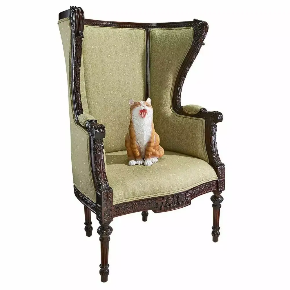 Design Toscano Louis XVI Wingback Armchair in Classic French Style