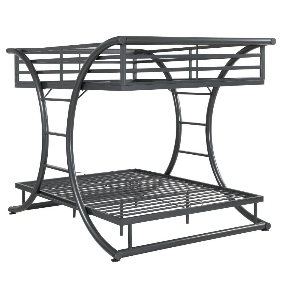 Stephan Full Over Full Bunk Bed Gunmetal Finish Sturdy Frame