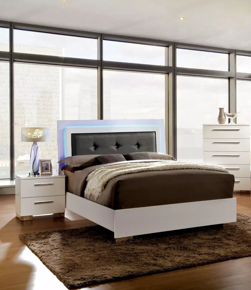 Furniture of America Acrysta Wood White Full 2-Piece Kids Bedroom Set