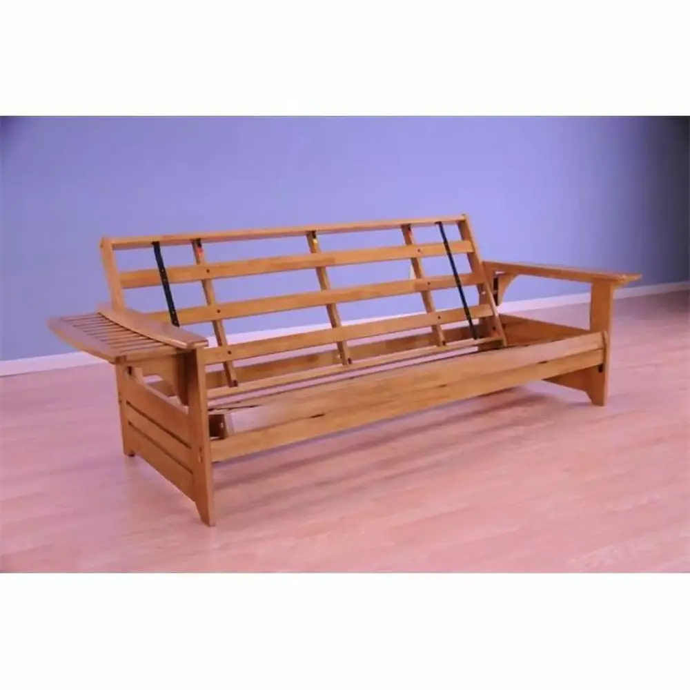 Kodiak Furniture Phoenix Full Size Traditional Hardwood Futon Frame in Barbados Brown