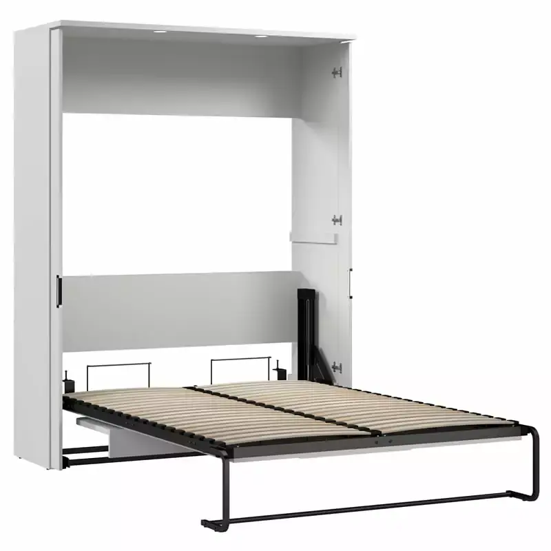 Pemberly Row 61 Modern Engineered Wood Full Murphy Bedroom Set in White