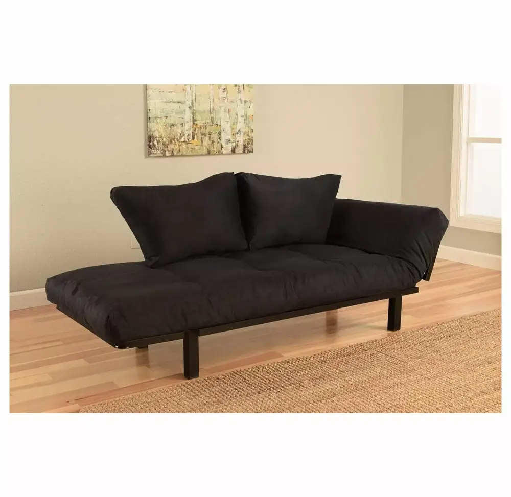 Superwum Best Futon Lounger Mattress Sit Lounge Sleep Small Furniture for College Dorm Bedroom Studio Apartment Guest Room Covered Patio Porch Black