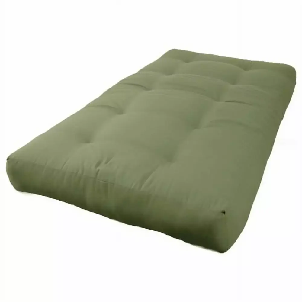 8 Inch Renewal Twill Twin Size Futon Mattress Sage