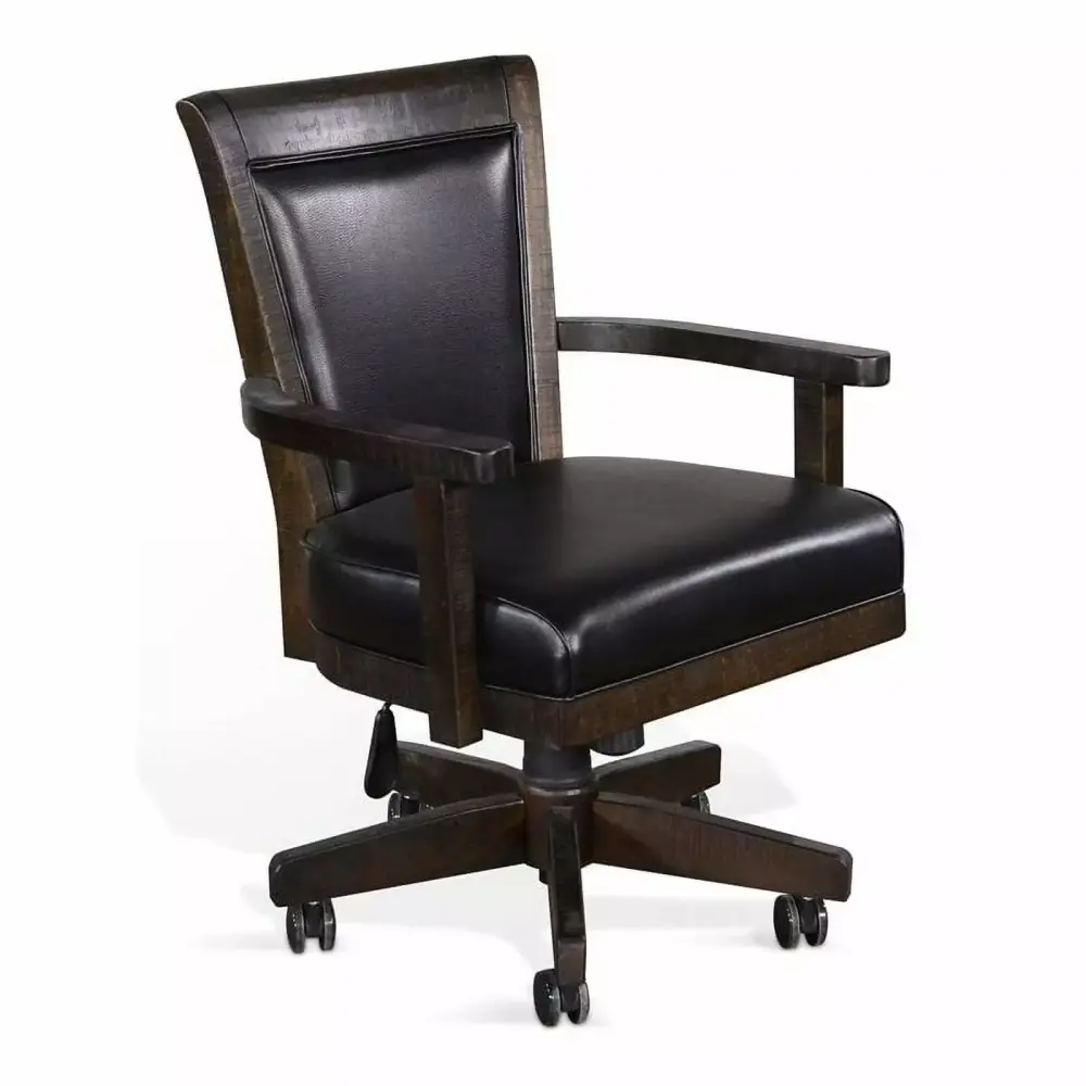 Pemberly Row 38 Transitional Wood Game Chair in Tobacco Leaf Finish