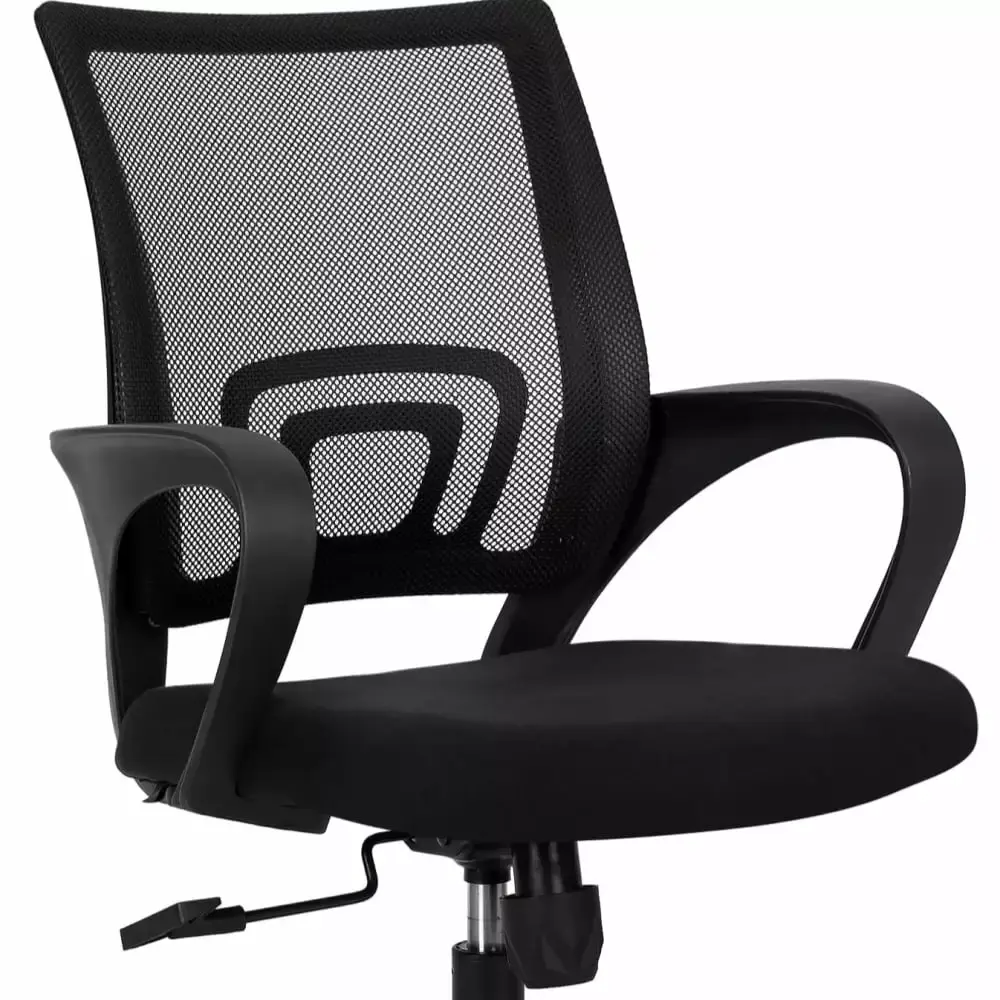 Black Ergonomic Office Computer Gaming Chair with Mid Back Cushion and Lumbar Support