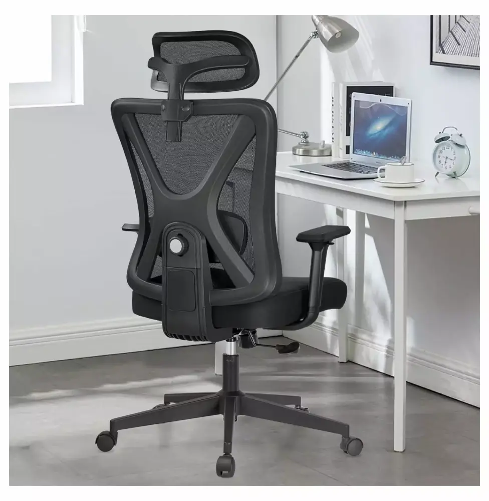 Depot Esh Ergonomic High Back Mesh Office Chair with Headrest 3D Armrest and Lumbar Support Black
