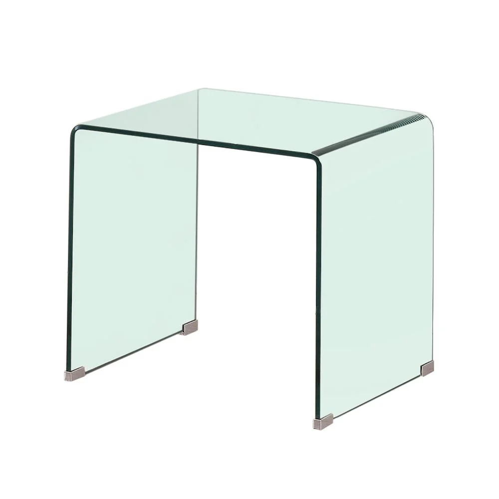 Ripley Square End Table with Clear Glass Top for Modern Decor