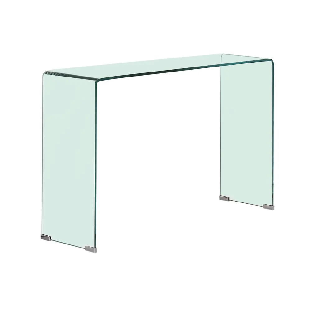 Ripley Rectangular Sofa Table with Clear Glass Top for Elegant Spaces