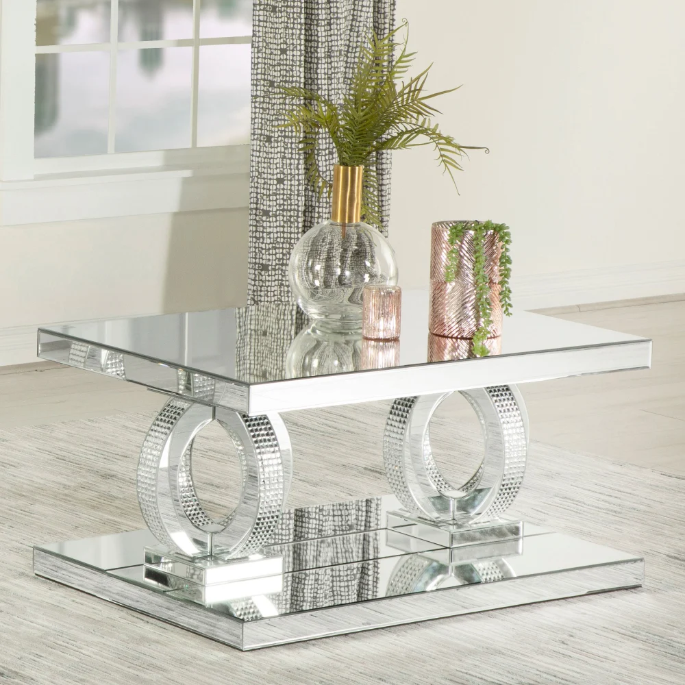 Breena Rectangular Coffee Table with Mirror