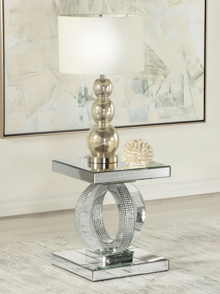 Breena Square End Table with Mirror