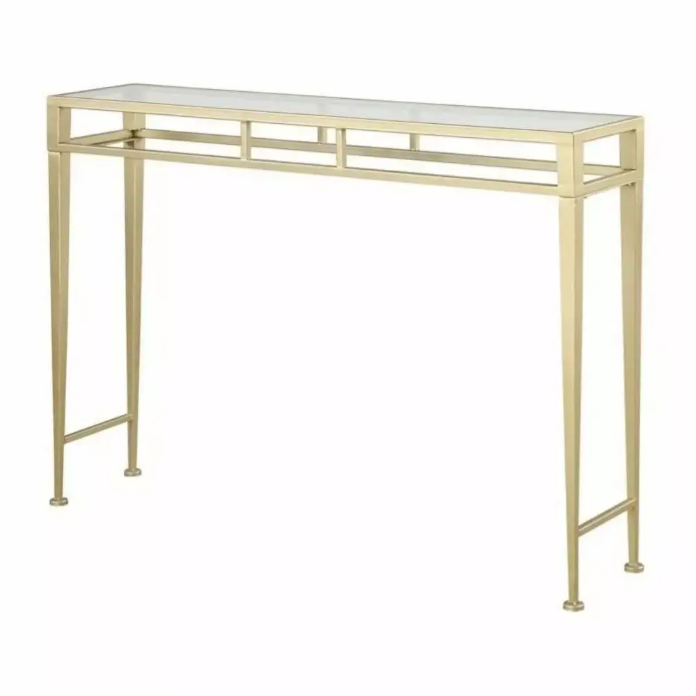 Pemberly Row Hall Console Table in Gold for Entryway Living Room Modern Design