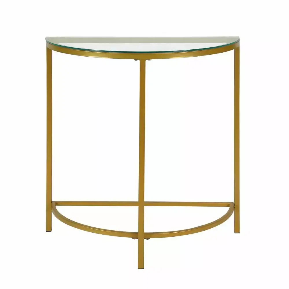 Carolina Classics Fenice Half Round Console Table in Gold for Elegant Entryways