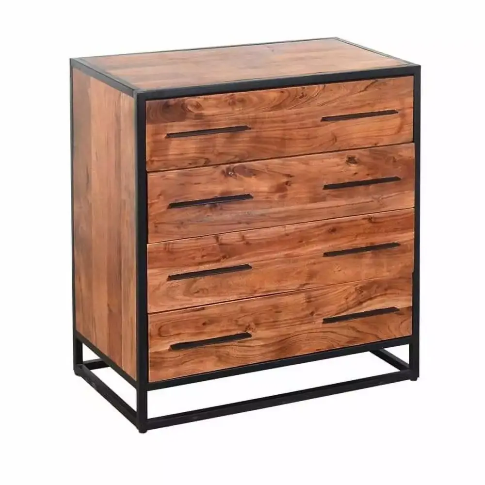 32 x 16 x 30 in Handmade Dresser with Live Edge Design and 4 Drawers