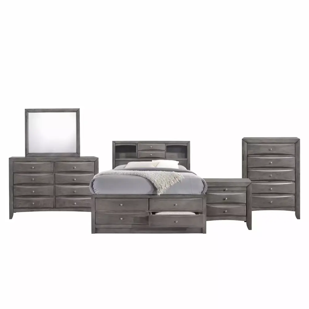HomeStock Handmade King 5pc Storage Bedroom Set