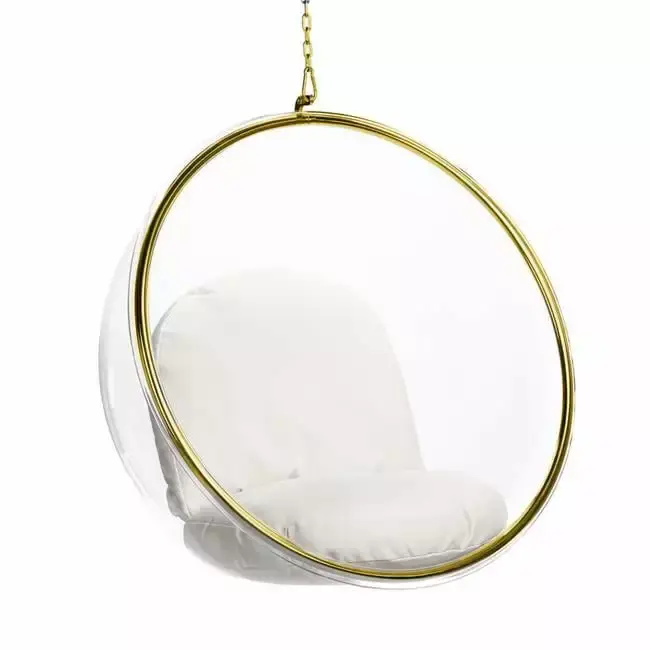 Aron Living AL10063 Gold Bubble Chair White - Modern Hanging Chair